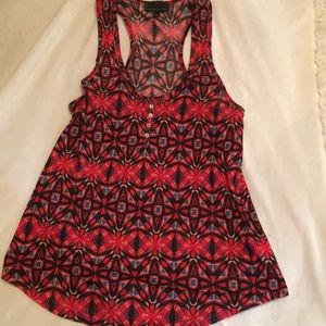 Patterned Razor Back Blouse